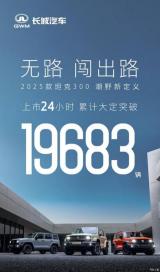 24小時(shí)大定破19683輛 2025款坦克300上市